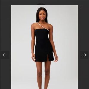 Amanda Uprichard Black One Shoulder Mini Dress Cocktail Party Dress 

Revolve